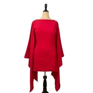 PEACE and LOVE Kimono Sleeve Mini Dress NEW 10 Red Cocktail Party Missguided NWT